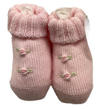 BABY LORD babbucce tinta unita con ricami in contrasto Rosa per Neonata 700 ROSA BABY LORD 