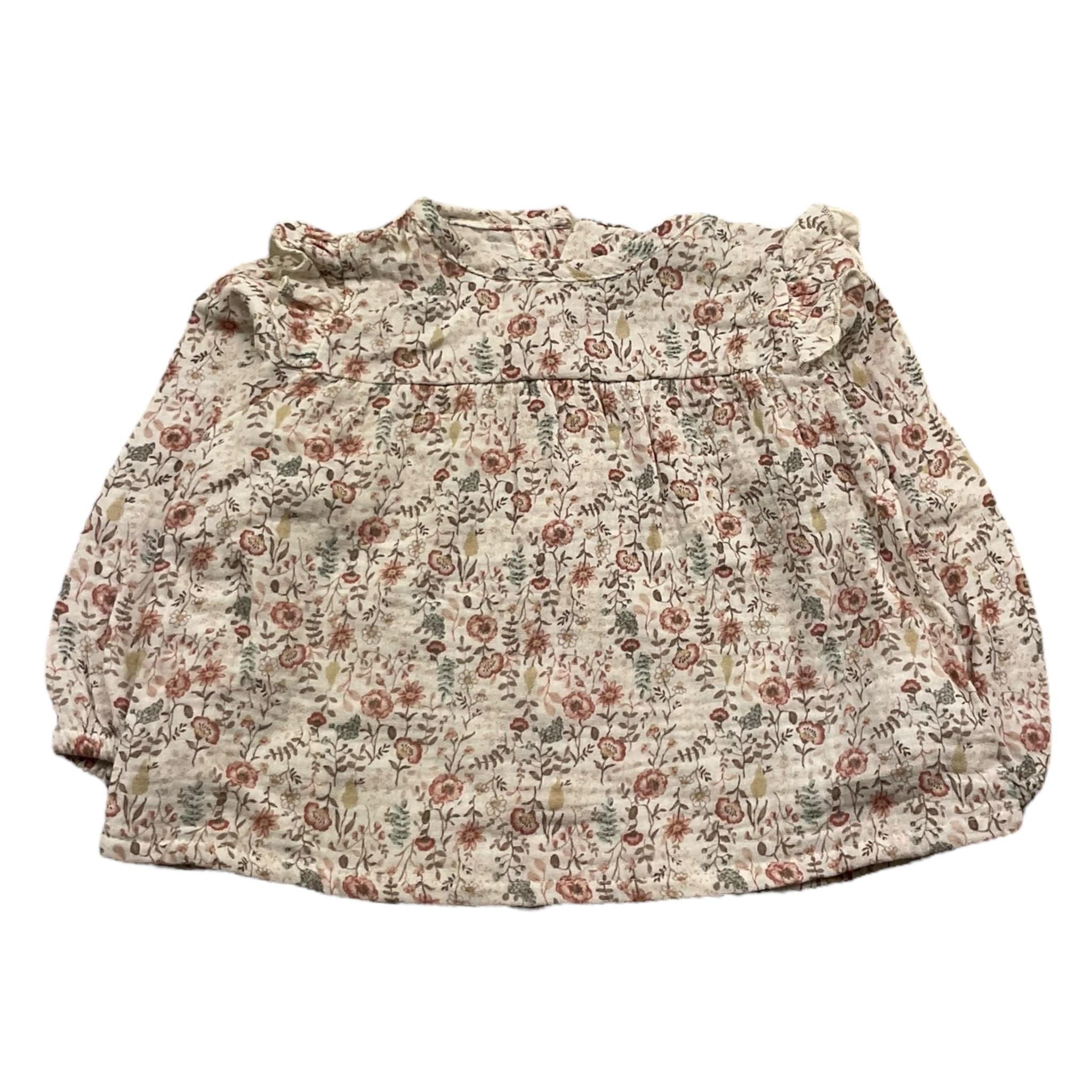 PETIT INDI camicia manica lunga tinta unita fantasia floreale Bianco per Neonata AW24B2417 BIANCO PETIT INDI 