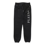 PHILIPPE PLEIN jeans tinta unita con elastico in vita e logo Nero per Bambino 2MP00S NERO PHILIPPE PLEIN 
