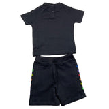 Cesare Paciotti Completo 2 Pezzi T-Shirt-Bermuda Bicolore Nero Per Neonato