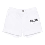 Moschino Bermuda Tinta Unita con Elastico In Vita per Neonato MUQ01JX BIANCO MOSCHINO 