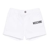 Moschino Bermuda Tinta Unita con Elastico In Vita per Neonato MUQ01JX BIANCO MOSCHINO 