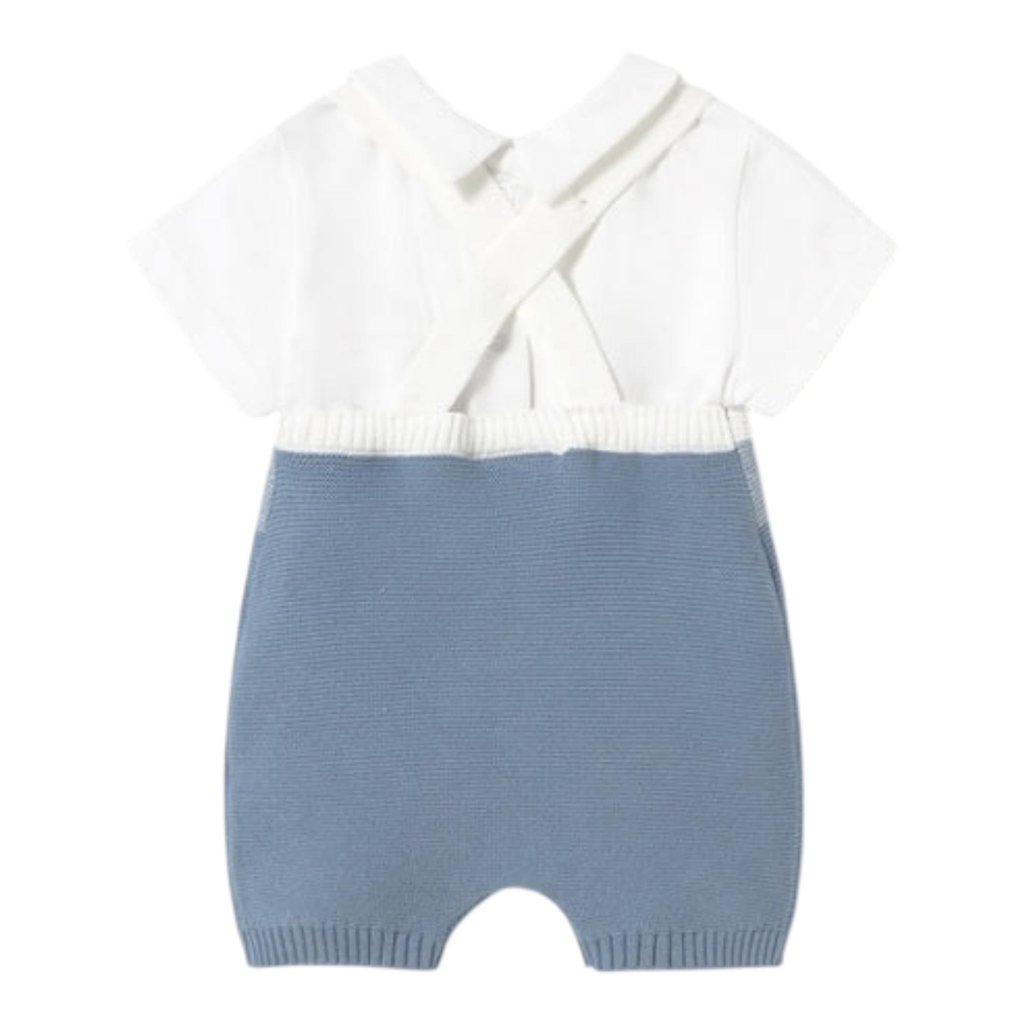 Mayoral Completo 2 Pezzi T-Shirt-Pagliaccetto per Neonato 1607X BIANCO/AZZURRO MAYORAL 