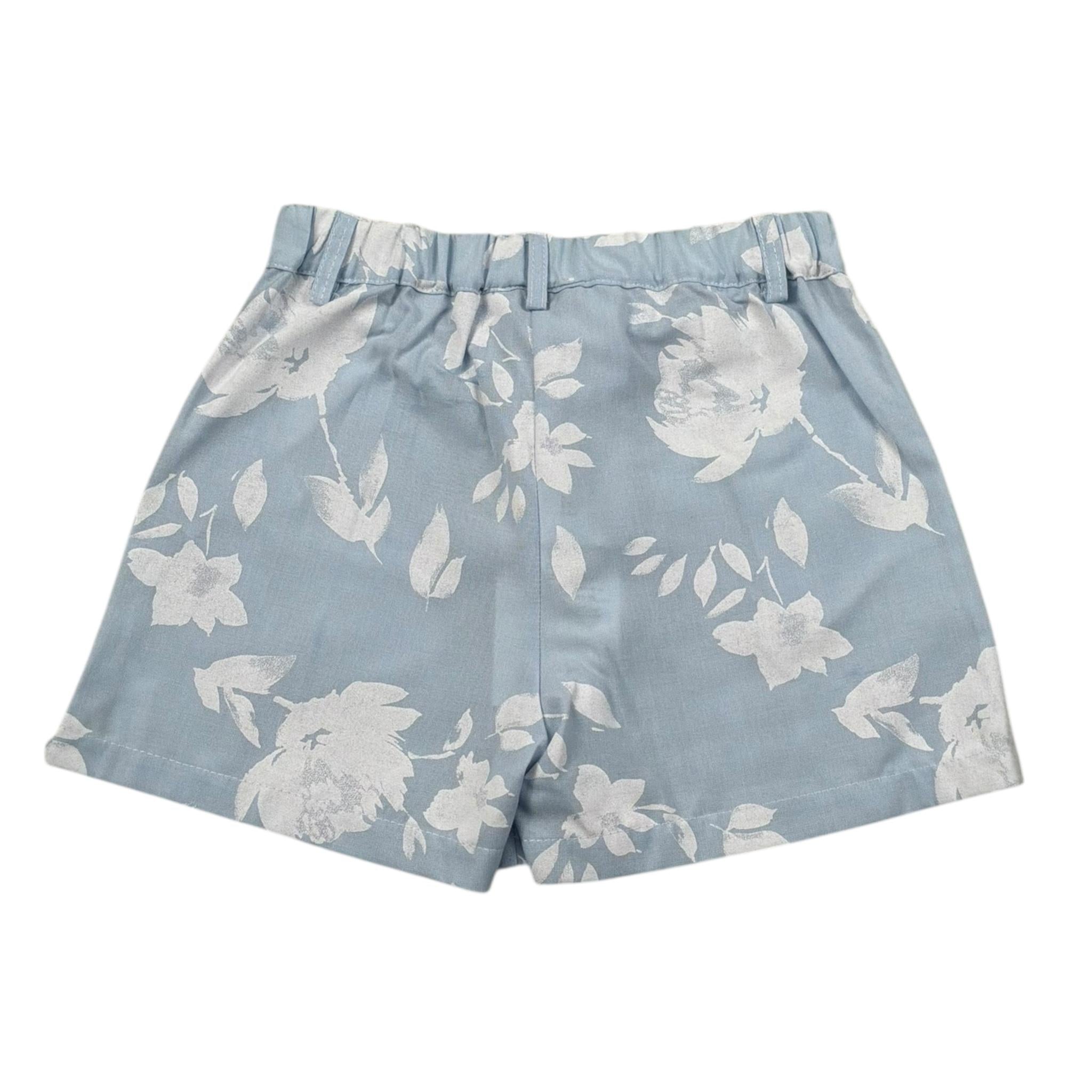 M+E' Short Tinta Unita con Stampa E Elastico In Vita per Neonata UE1805N AZZURRO M+E' 
