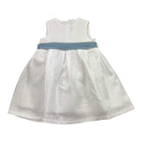 Barcellino Abito Tinta Unita Giromanica con Cintura per Bambina 120918 BIANCO BARCELLINO 