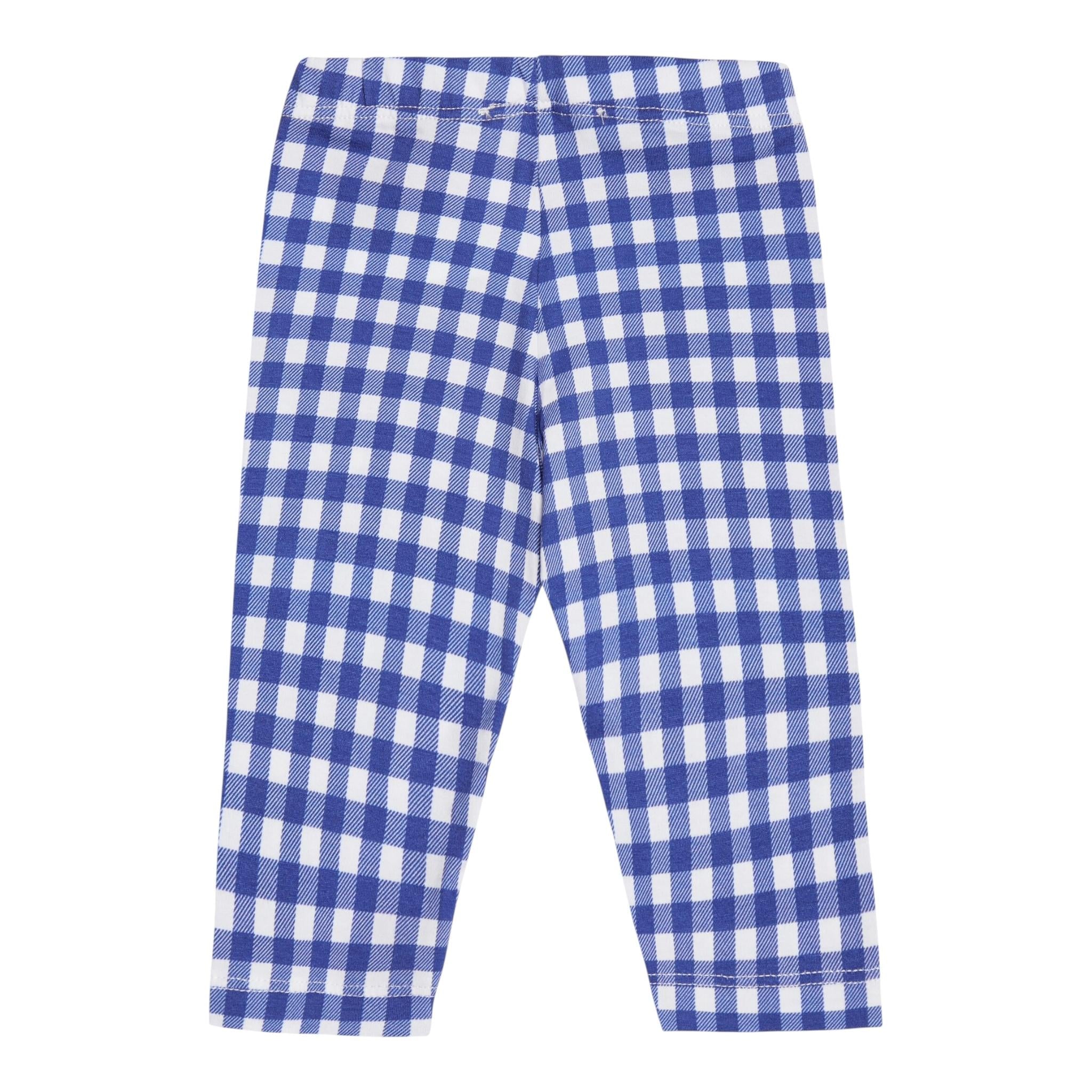 Monnalisa Leggins Fantasia Quadretti per Neonata 319407 BIANCO/BLU MONNALISA 