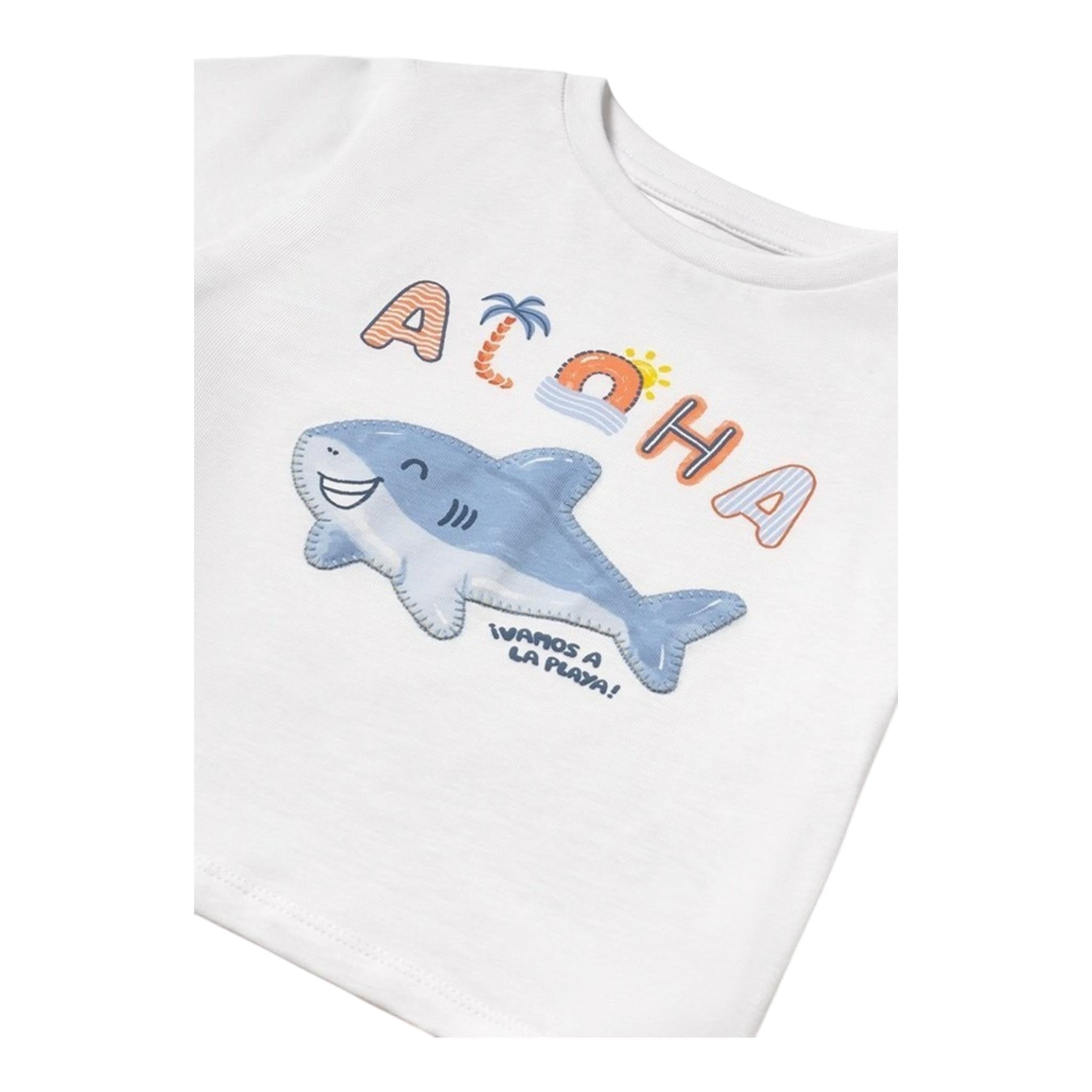 Mayoral T-Shirt Girocollo Tinta Unita con Stampa per Neonato 1066 BIANCO MAYORAL 