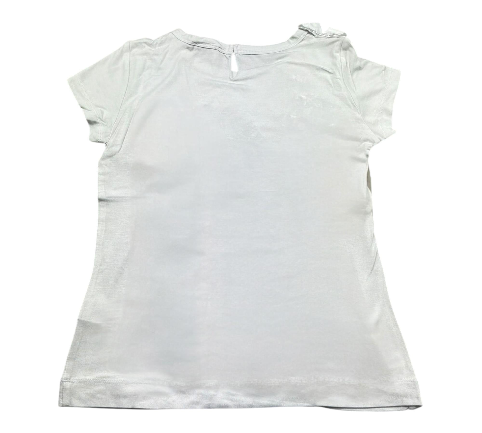 Monnalisa T-Shirt Girocollo Tinta Unita con Fiocchi per Bambina 797614F6 BIANCO MONNALISA 