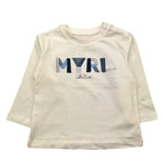 MAYORAL shrit girocollo tinta unita con stampa in contrasto Bianco per Neonato 108XXX BIANCO MAYORAL 