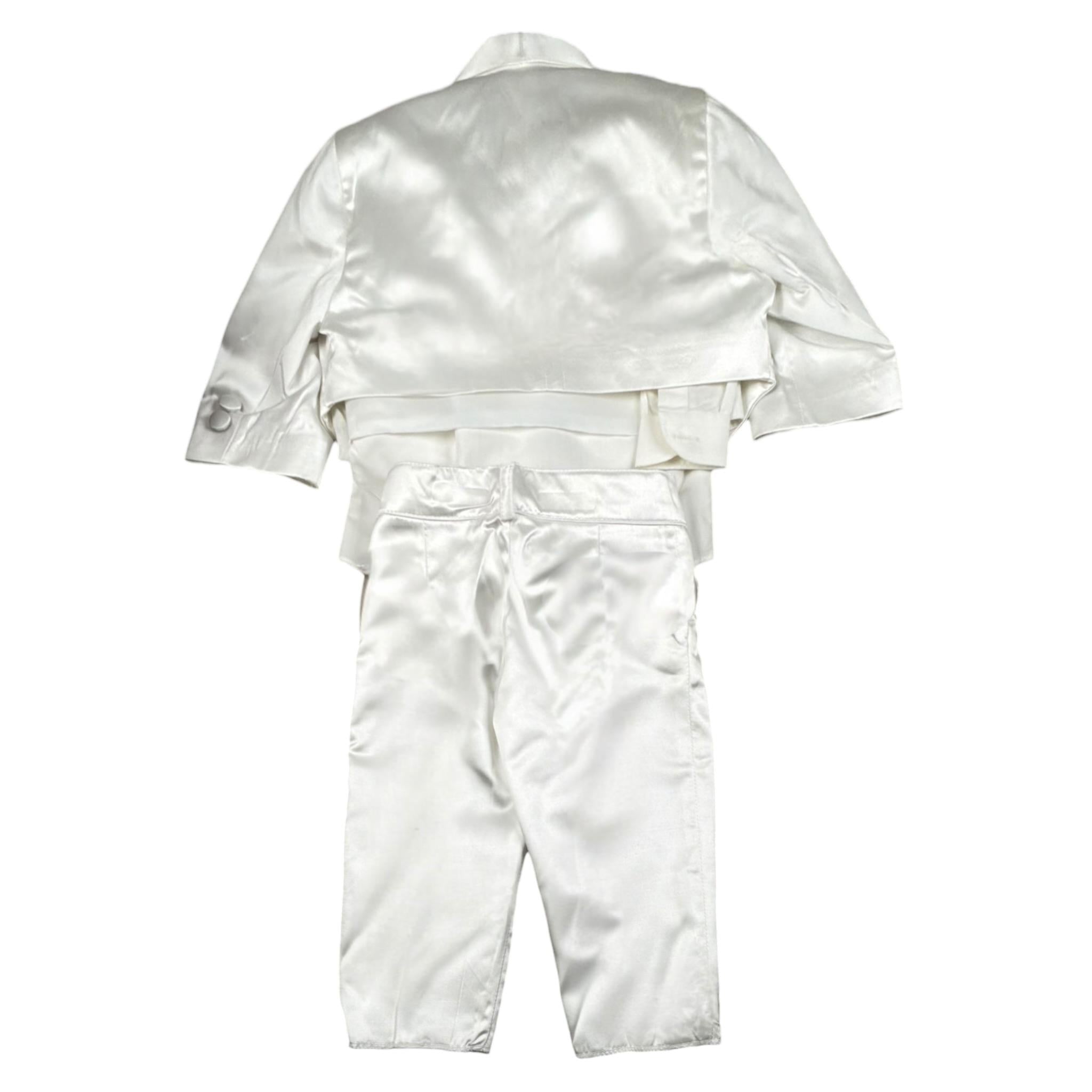 Valentino Minale Completo 5 Pezzi Giacca-Camicia-Gilet-Papillin-Pantalone per Neonato FM31071 BIANCO VALENTINO MINALE 