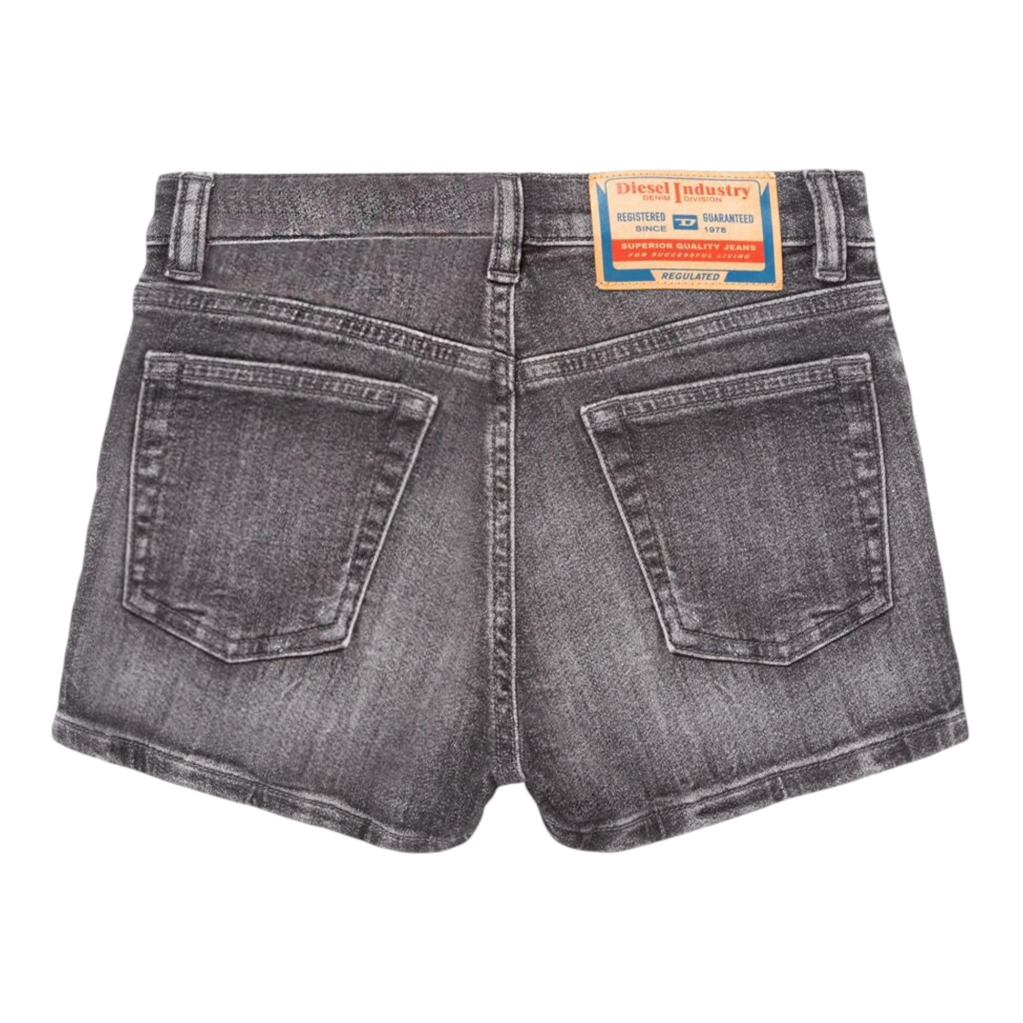 Diesel Bermuda In Denim tinta unita Nero per Bambino J02314 NERO DIESEL 