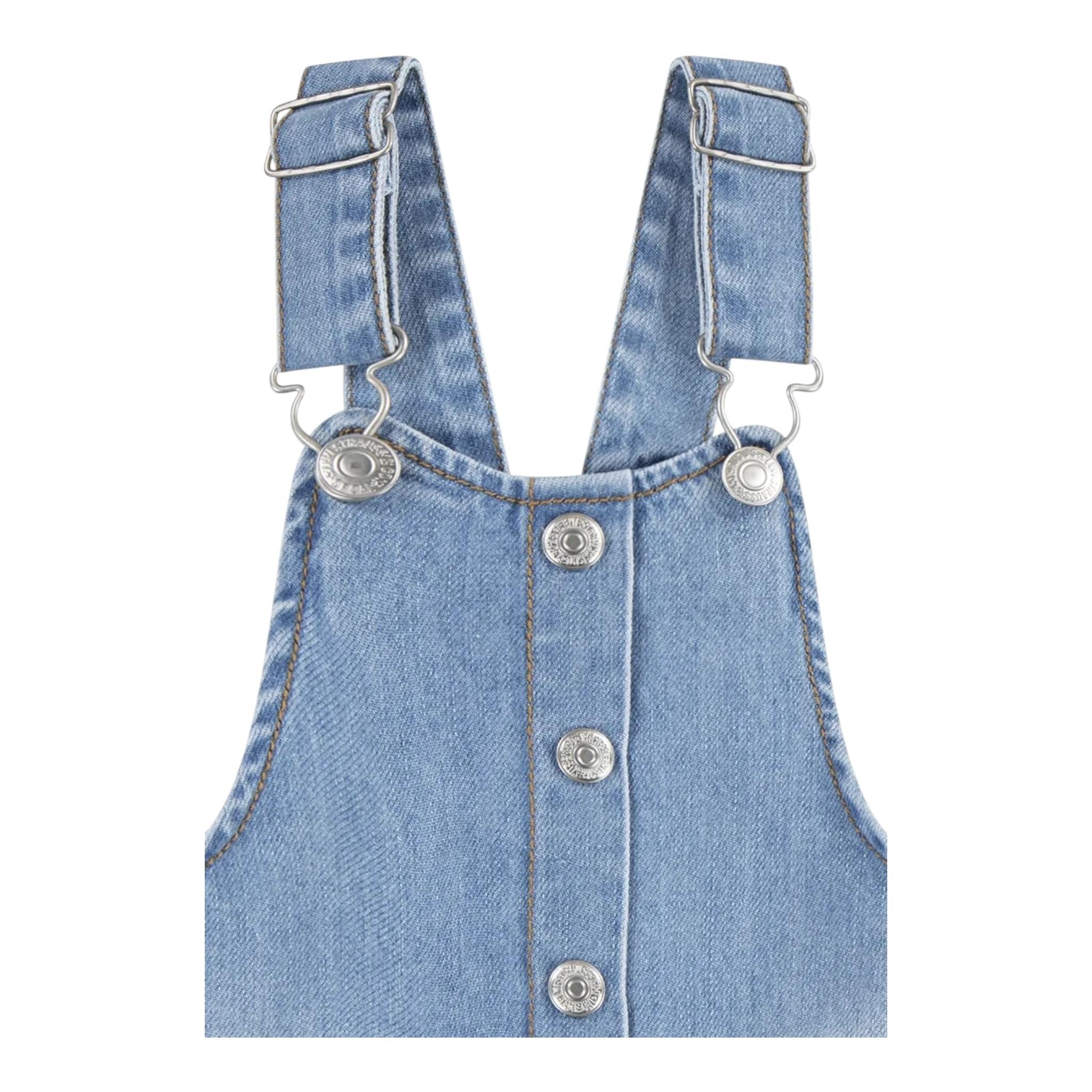 Levi'S Salopette Tinta Unita con Tasconi per Neonata 1EM257X AZZURRO LEVI'S 