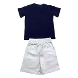 Cesare Paciotti Completo 2 Pezzi T-Shirt-Bermuda Bicolore Blu/Bianco per Neonato