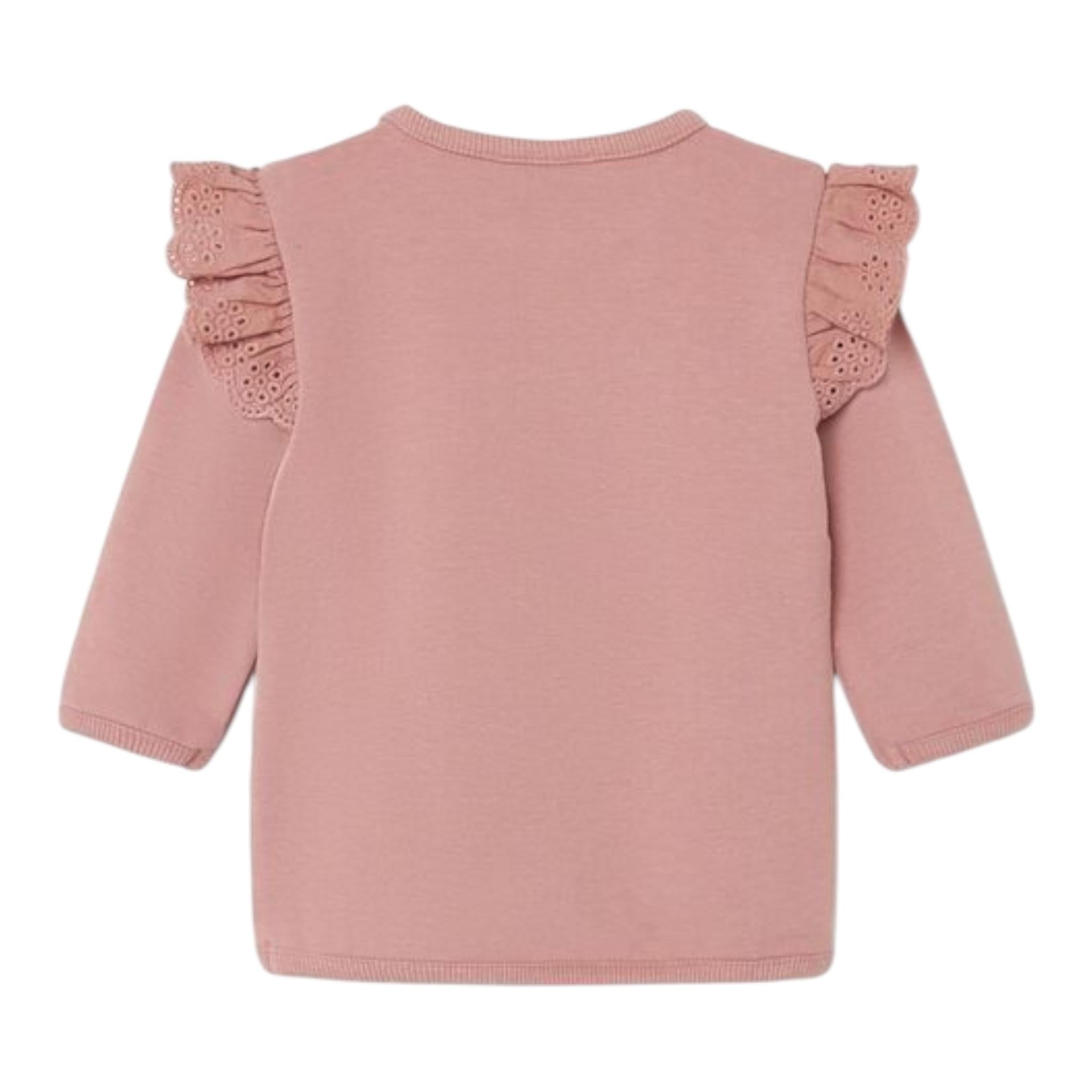 NAME IT felpa girocollo tinta unita con ricami Rosa per Neonata 13225704 ROSA NAME IT 