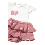 Mayoral Completo 2 Pezzi T-Shirt-Gonna con Coulotte Bicolore per Neonata 1853 BIANCO/ROSA MAYORAL 