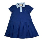 Trussardi Abit Mezza Manica Tinta Unita con Colletto per Bambina TGP26085VE BLU TRUSSARDI 