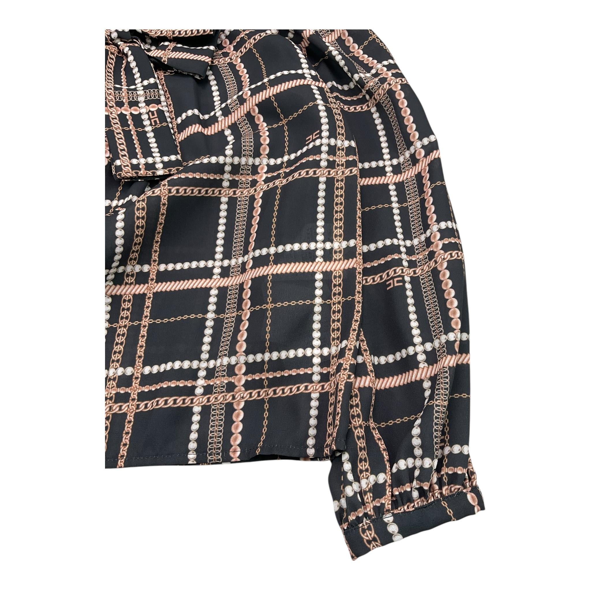 ELISABETTA FRANCHI camicia manica lunga stampa fantasia Nero per Bambina EFCA135 NERO ELISABETTA FRANCHI 