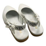 Twinset Ballerina Aperte Tinta Unita Cn Chiusura Fibia Bianco Per Bambina