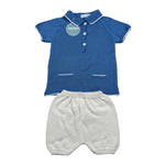 Juliana Completo 2 Pezzi Polo-Culotte per Neonato 25073 BLU JULIANA 