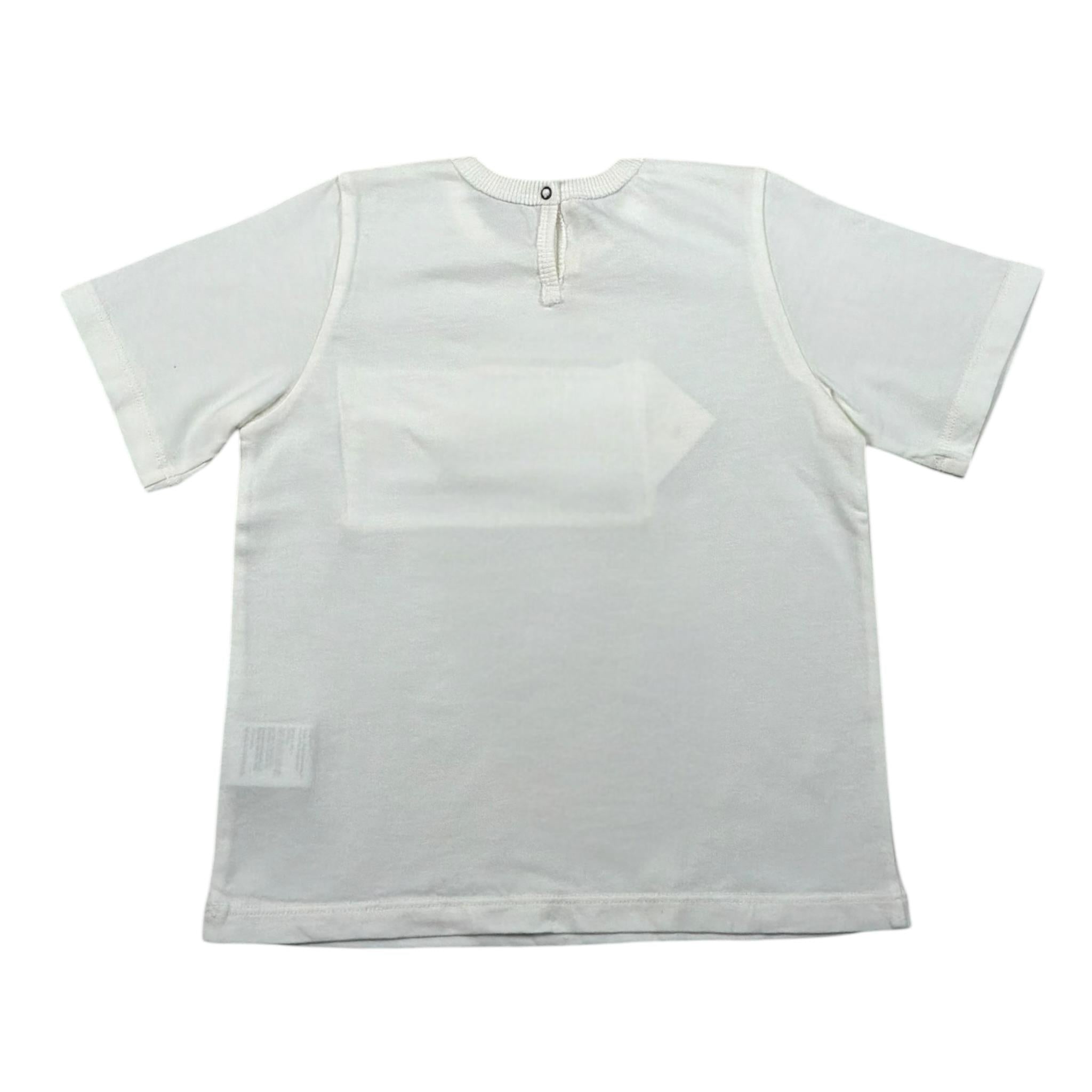 Zhoe & Tobiah T-Shirt Girocollo Tinta Unita con Taschino per Bambino BSE12MJ PANNA ZHOE & TOBIAH 