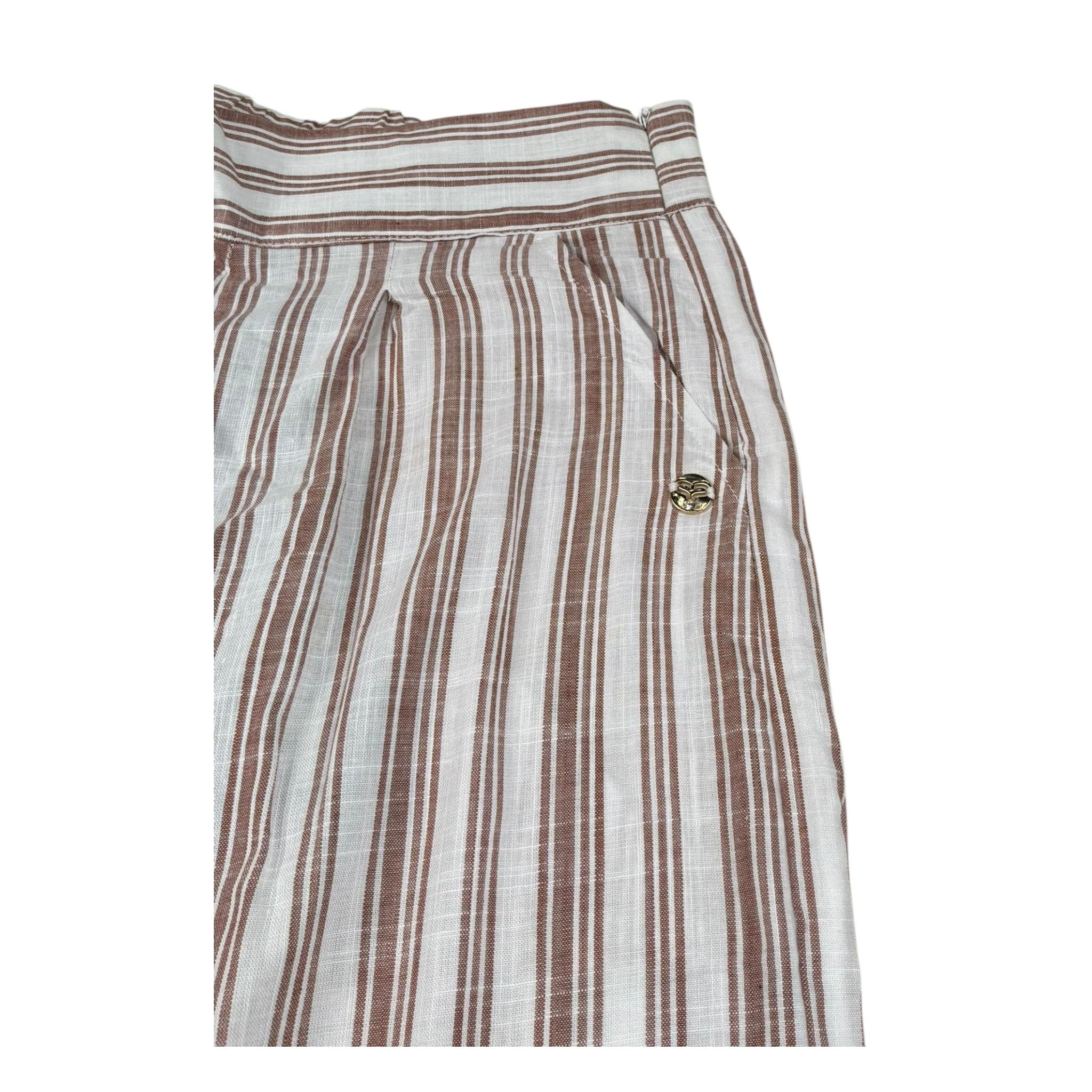Sarabanda Pantalone Fantasia A Righe Modello Palazzo per Bambina 04225 BIANCO SARABANDA 