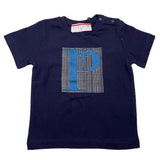 Cesare Paciotti T-Shirt Tinta Unita con Logo Blu per Neonato