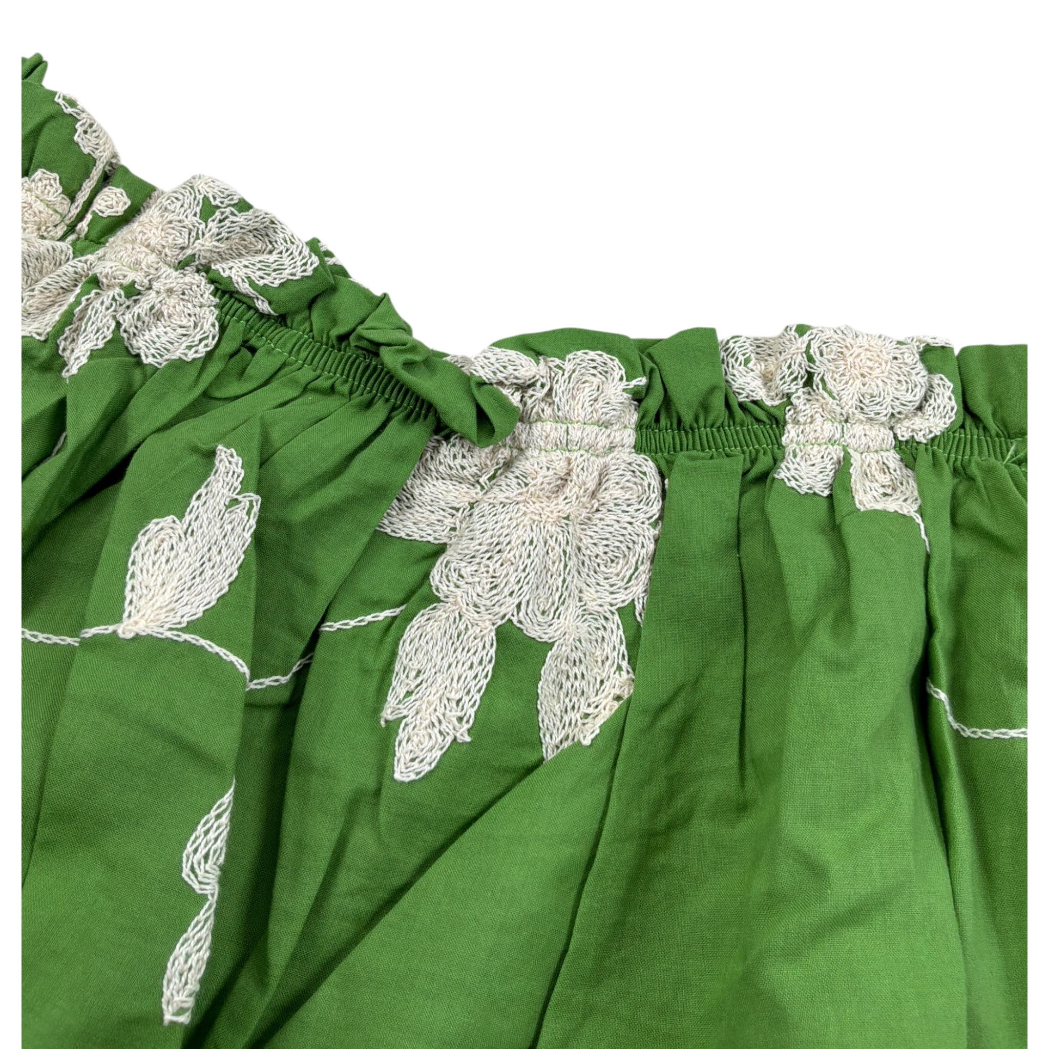 Lu Lu By Miss Grant Top Mezza Manica tinta unita con Ricami Verde per Bambina LL2840 VERDE LU LU BY MISS GRANT 