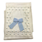 BABY LORD coperta tinta unita con fiocco Panna per Neonata 135 PANNA BABY LORD 