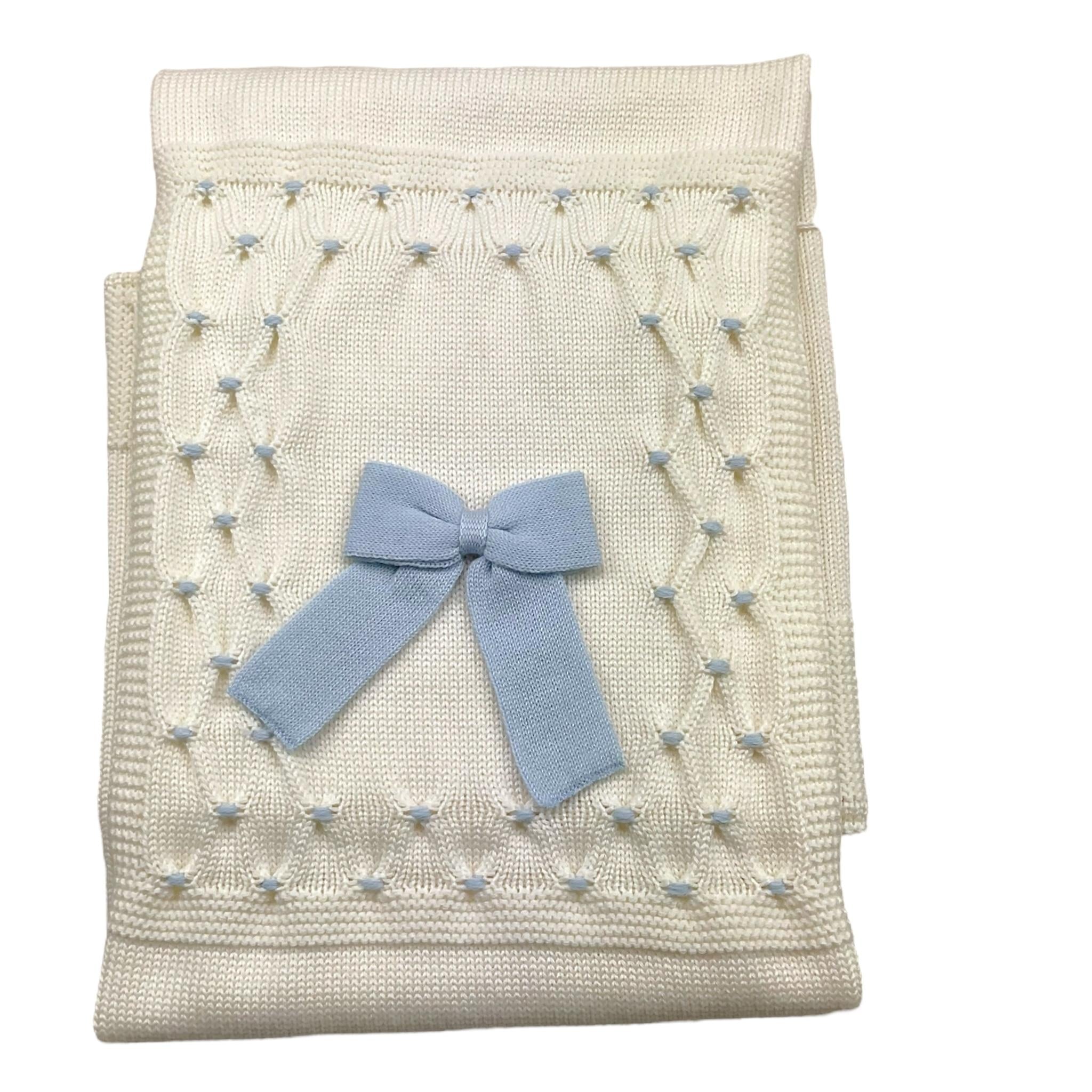 BABY LORD coperta tinta unita con fiocco Panna per Neonata 135 PANNA BABY LORD 