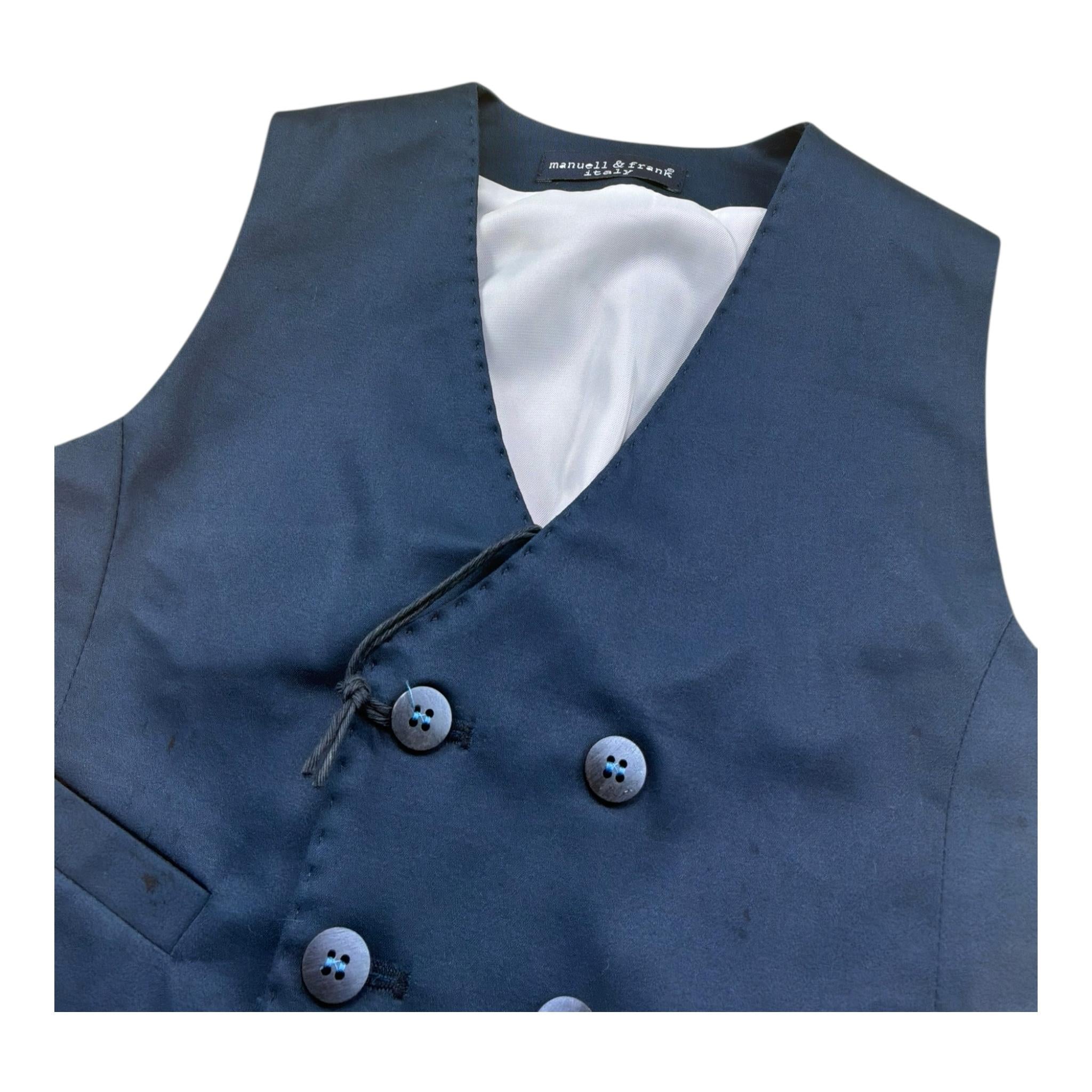 Manuel & Frank Gilet Tinta Unita  per Neonato MF5012B BLU MANUEL & FRANK 