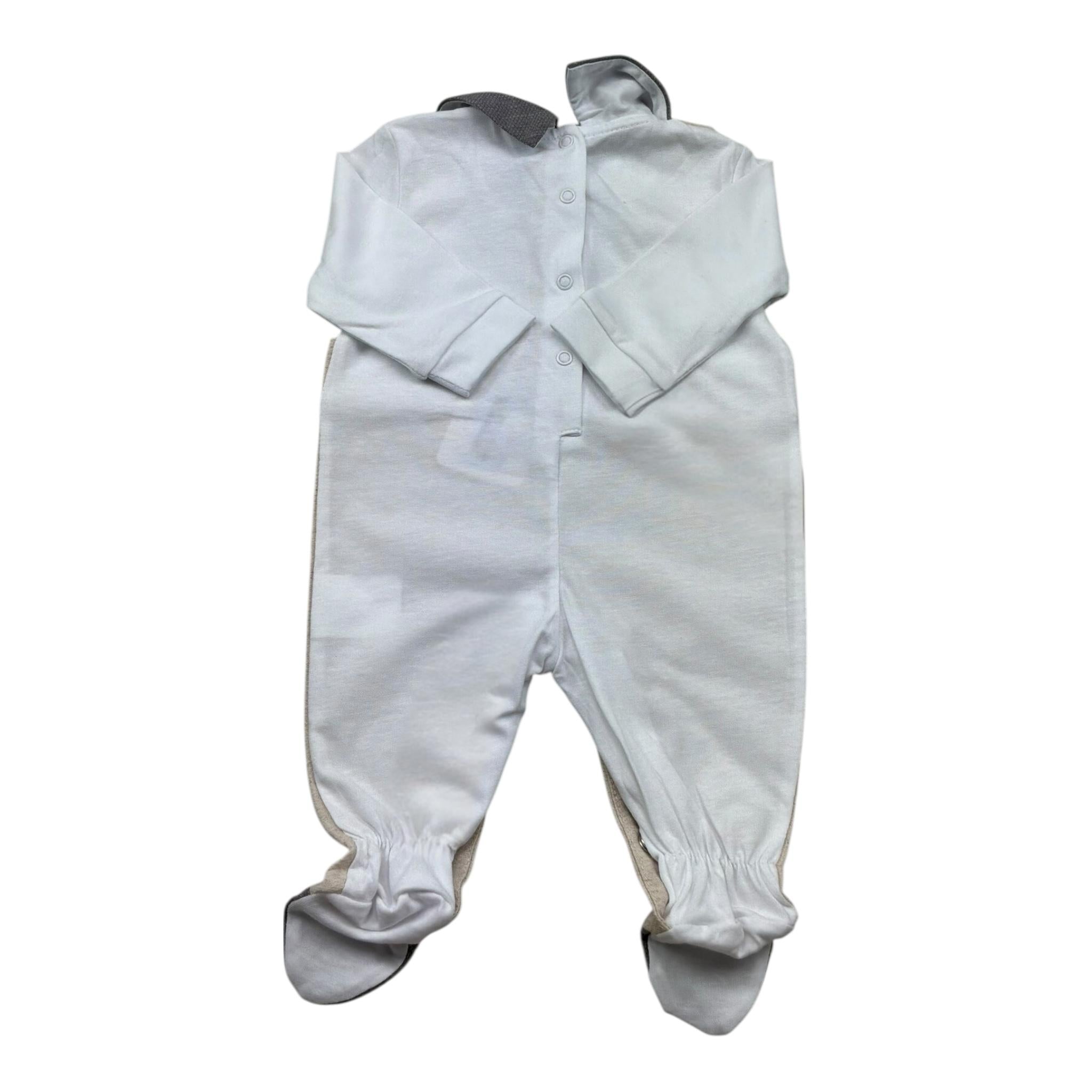 Isabel & Martinez Tutina Manica Lunga Bicolore per Neonato IM25N498 BEIGE ISABEL & MARTINEZ 