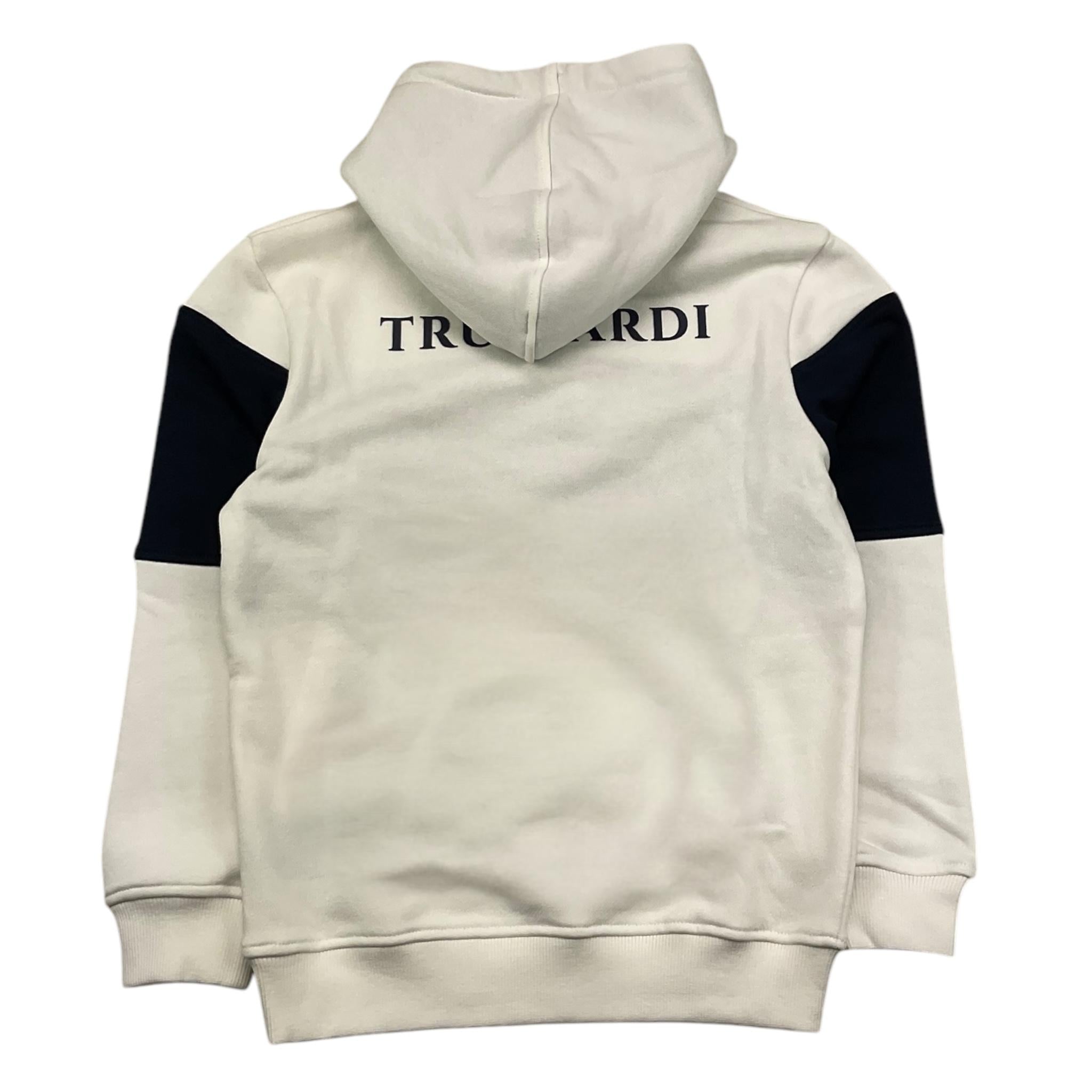 TRUSSARDI felpa chiusa con cappuccio bicolore Bianco/blu per Bambino TBA25056FE BIANCO/BLU TRUSSARDI 