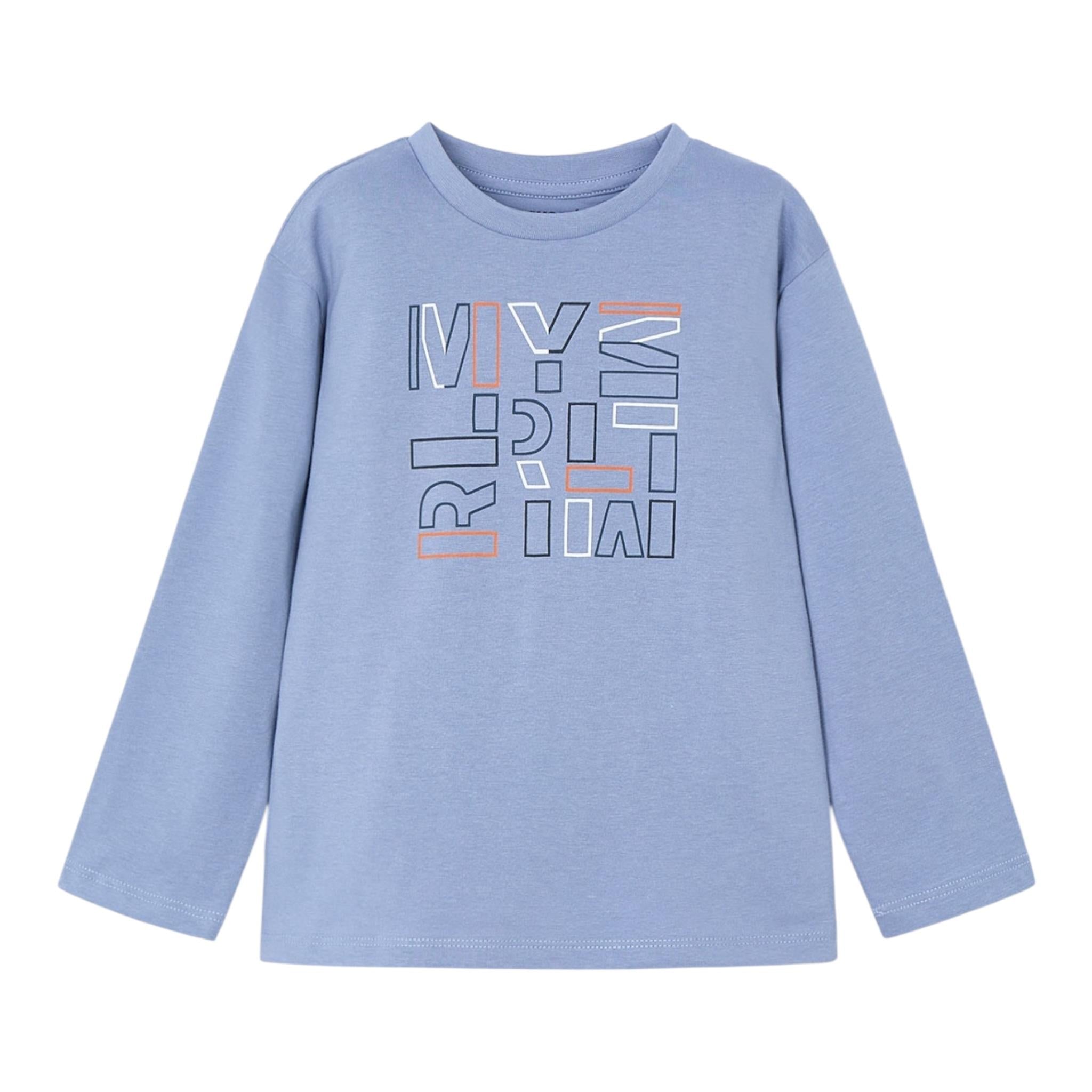 MAYORAL shirt girocollo tinta unita con stampa Azzurro per Bambino 173XX AZZURRO MAYORAL 