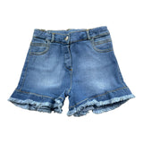 Zhoe & Tobiah Short In Denim Tinta Unita Con Girovita Regolabile Blu Per Bambina