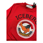 ICEBERG felpa chiusa girocollo tinta unita con stampa Rosso per Neonato MFICE5315B ROSSO ICEBERG 
