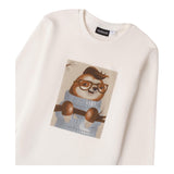 SARABANDA shirt girocollo tinta unita con stampa in contrasto Panna per Neonato 0A146N PANNA SARABANDA 