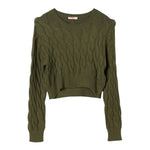 LIU JO maglia girocollo tinta unita con trecce Verde per Bambina GF4214 VERDE LIU JO 