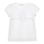 Monnalisa T-Shirt Girocollo Tinta Unita con Stampa per Bambina 11E609 BIANCO MONNALISA 