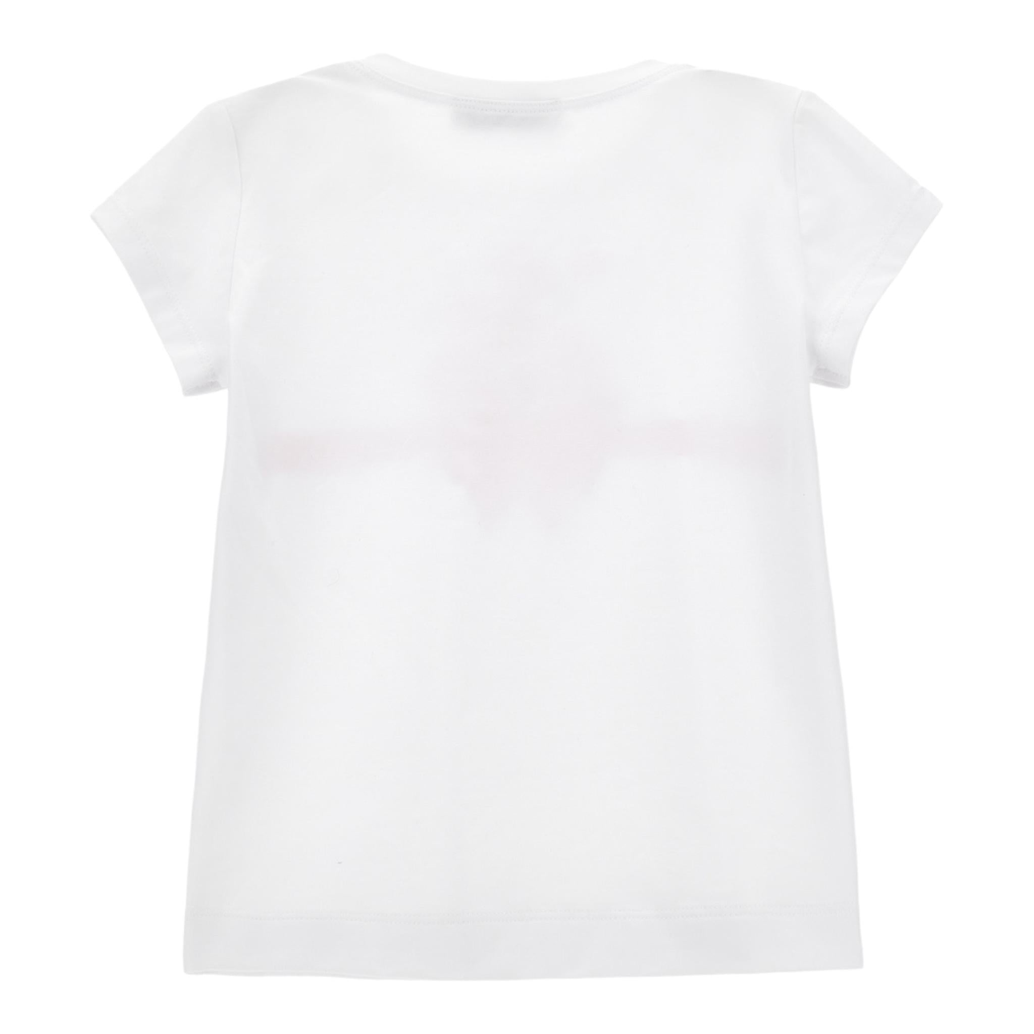 Monnalisa T-Shirt Girocollo Tinta Unita con Stampa per Bambina 11E609 BIANCO MONNALISA 