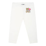 Moschino Leggins Tinta Unita con Stampa per Neonata MEP032L BIANCO MOSCHINO 