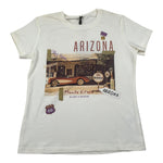 Manila Grace T-Shirt tinta unita con Stampa Panna per Bambina MG45 PANNA MANILA GRACE 