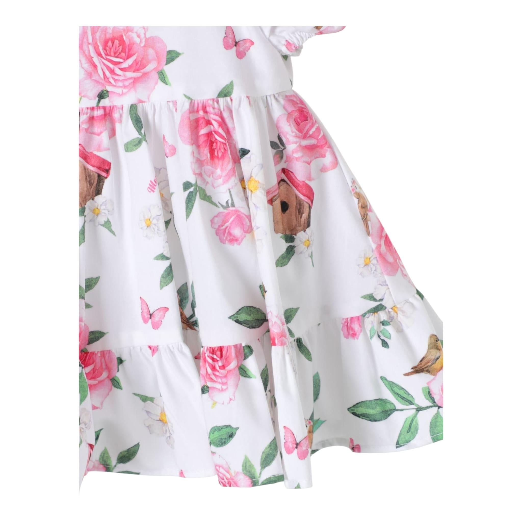 Monnalisa Camicia Giromanica Tinta Unita con Stampa per Neonata 31C301 BIANCO MONNALISA 