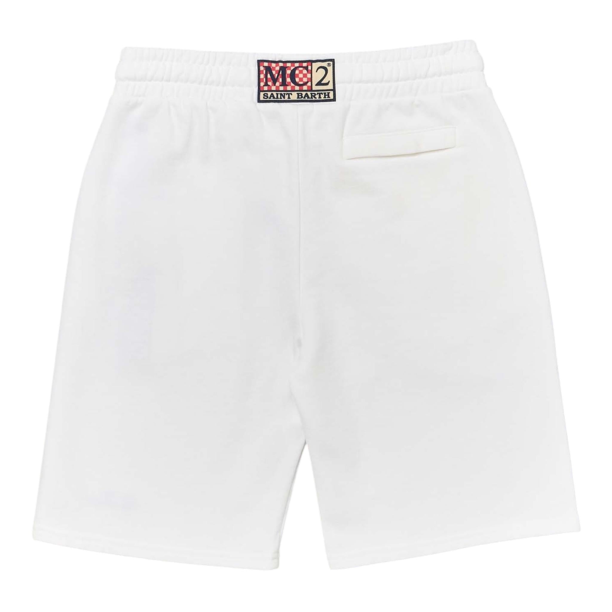 Saint Barth Bermuda Tinta Unita con Elastico In Vita per Neonato RANL001N BIANCO SAINT BARTH 