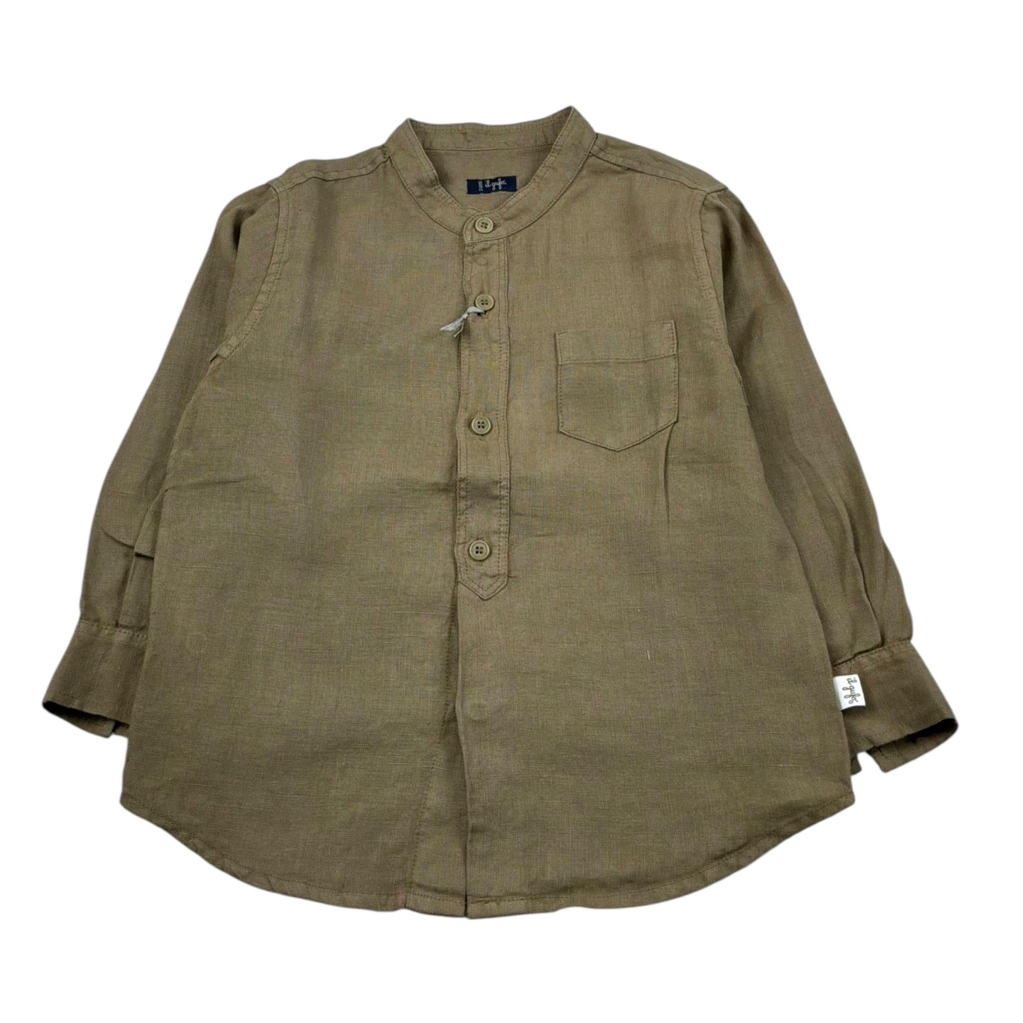 Il Gufo Camicia Manica Lunga Tinta Unita Collo Coreano per Neonato P21CL016L6006N VERDE IL GUFO 