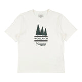Woolrich T-Shirt Girocollo Tinta Unita Con Stampa In Contrasto Bianco Per Bambino