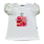Miss Grant T-Shirt Girocollo Tinta Unita con Stampa per Bambina MG1292X BIANCO MISS GRANT 