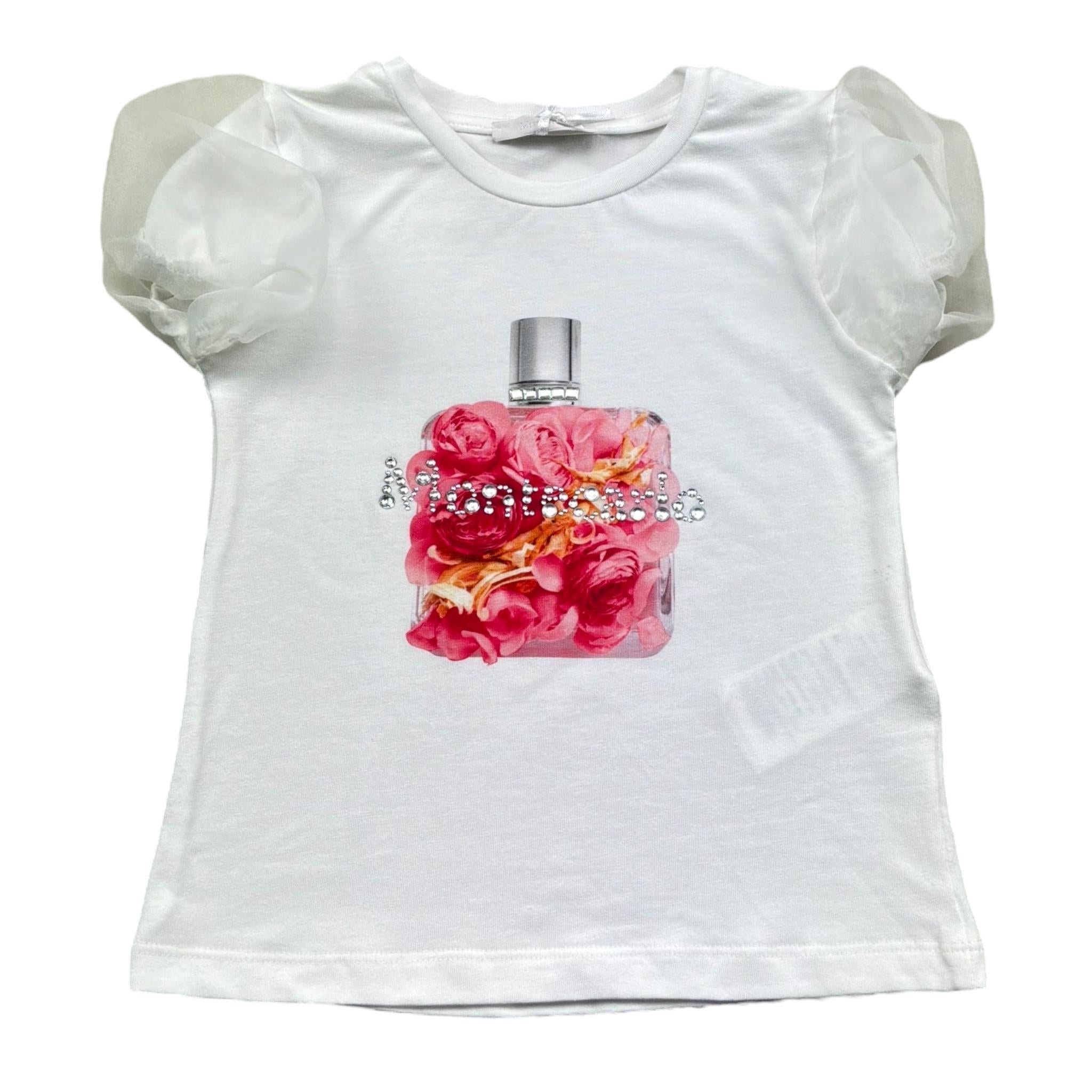 Miss Grant T-Shirt Girocollo Tinta Unita con Stampa per Bambina MG1292X BIANCO MISS GRANT 