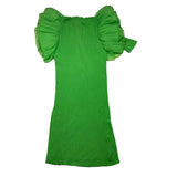 Twinset Abito Mezza Manica Tinta Unita Con Tulle Verde Per Bambina