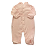 STORY LORIS tutina tinta unita in ciniglia con fiocco Rosa per Neonata 56453 ROSA STORY LORIS 