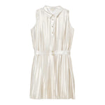 Michael Kors Abito Giromanica Tinta Unita con Bottoni per Bambina R30349 BEIGE MICHAEL KORS 